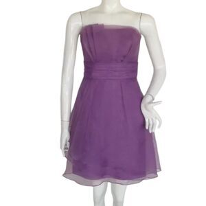 DAVID'S BRIDAL Cocktail/Prom Dress, 6, Purple Chiffon, Strapless, Mini